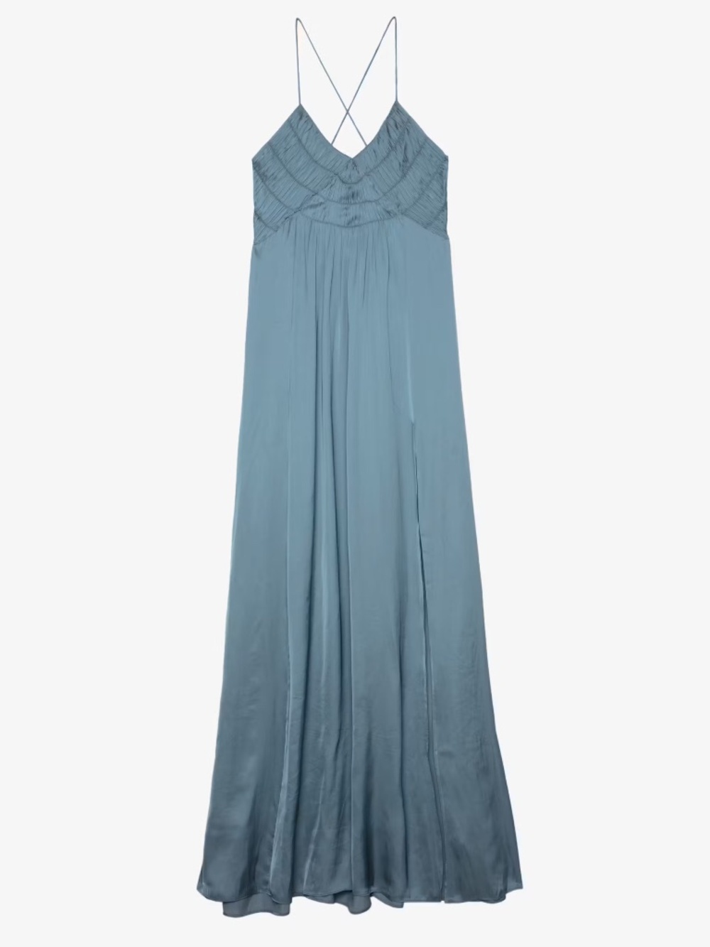 NWOT XS Zadig + Voltaire Blue Satin Maxi dress
